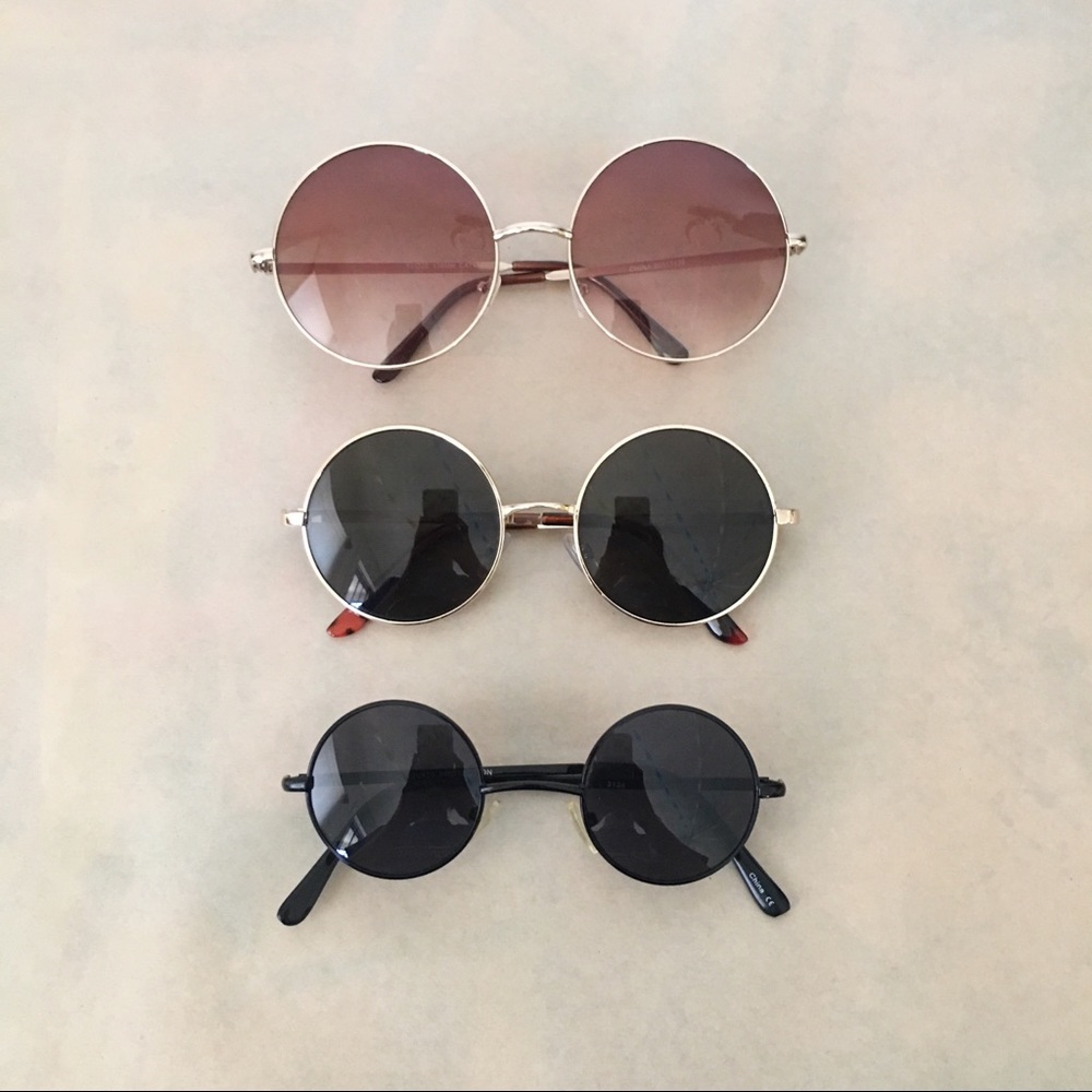 Round Sunglasses 3 pairs